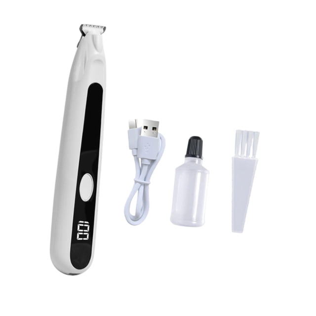 Milaget Dog Paw Hair Trimmer Low Noise Portable for Eyes Ears Face Rump Rechargeable White