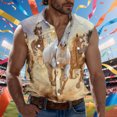 thumbnail image 1 of Camiseta sin mangas con cuello vuelto para hombre, estilo informal, a la moda, con estampado, cuello vuelto, sin mangas, bolsillos, deportiva, de poliéster, 1 of 5