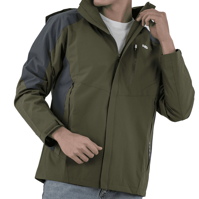 Chamarra Rompevientos Impermeable HikePath Para Hombre Color Verde Talla Grande