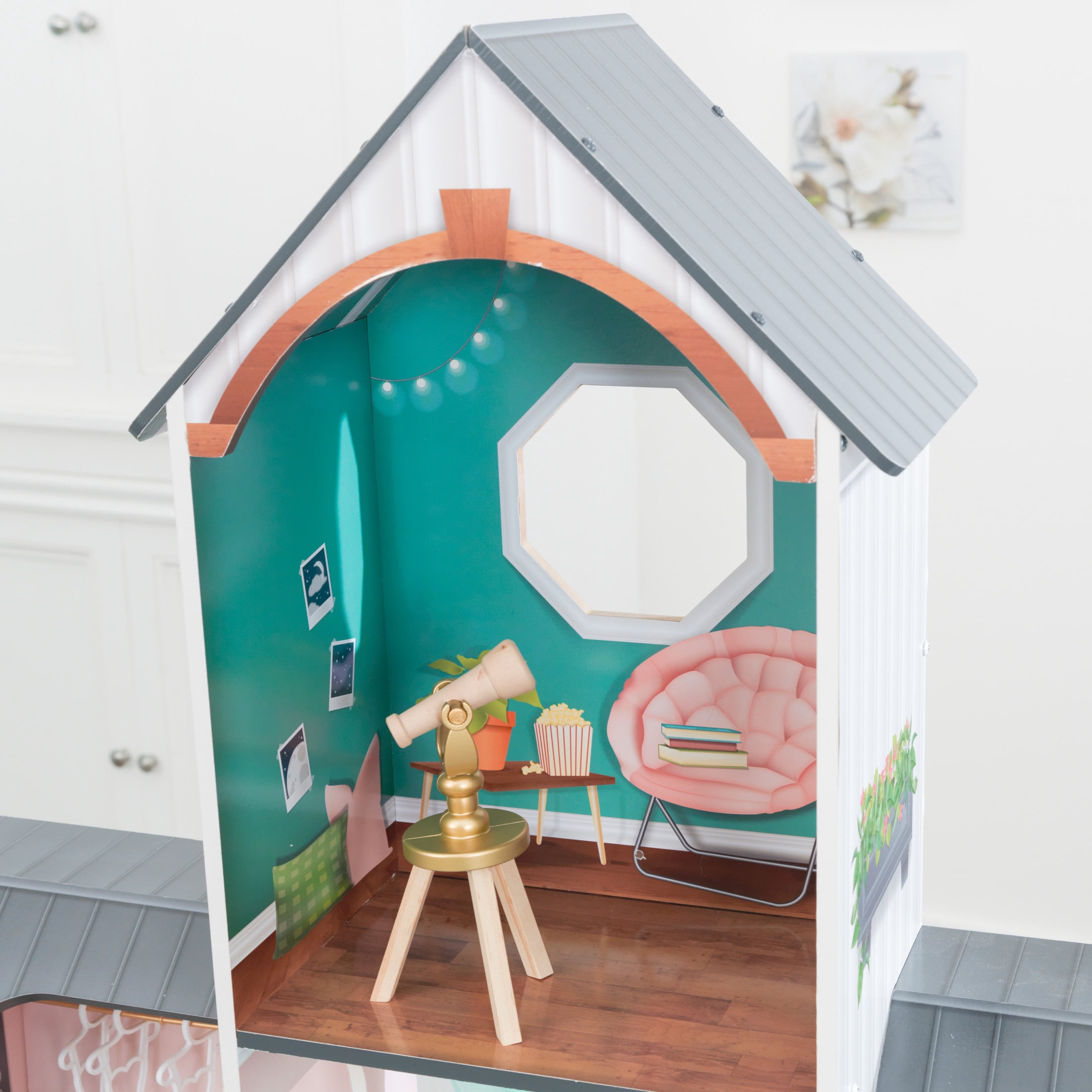 KidKraft Celeste Mansion Wooden Dollhouse with Lights & Sounds and 24 Accessories
