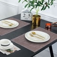 thumbnail image 7 of Placemats Set of 8 for Dining Table, Table Placemats, Rectangular PVC Vinyl, 18"x12" - Brown Gold, 7 of 7
