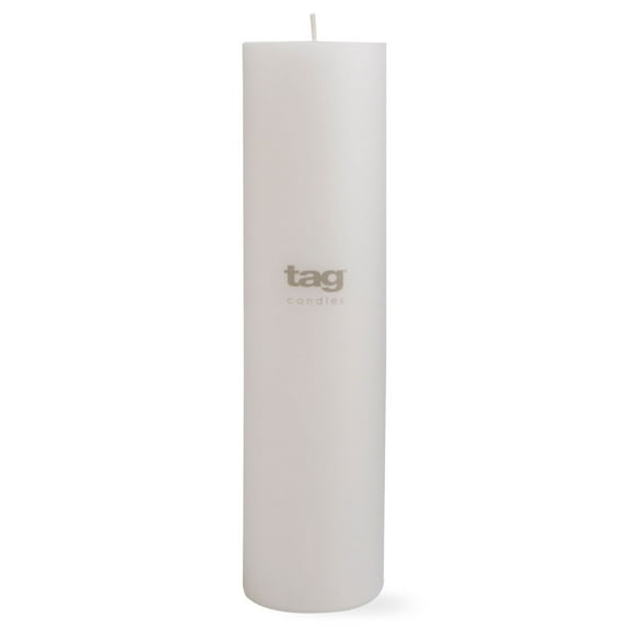 TAG 100070 3-Inch by 12-Inch Unscented Long Burning Pillar CandleWhite