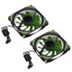 thumbnail image 2 of 2 ventiladores de refrigeración de apertura de caja de ordenador de 12 V con rodamiento de aceite y 8 pies de amortiguación, color verde, 2 of 8
