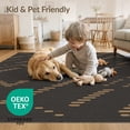 thumbnail image 4 of ODIKA 9'x12' Brown Green Modern Bohemian Stripes Washable Area Rug Contemporary Geometric Line Design Low Pile, Flatwoven, for Great Room, Indoor Concept, Large Living, 4 of 7