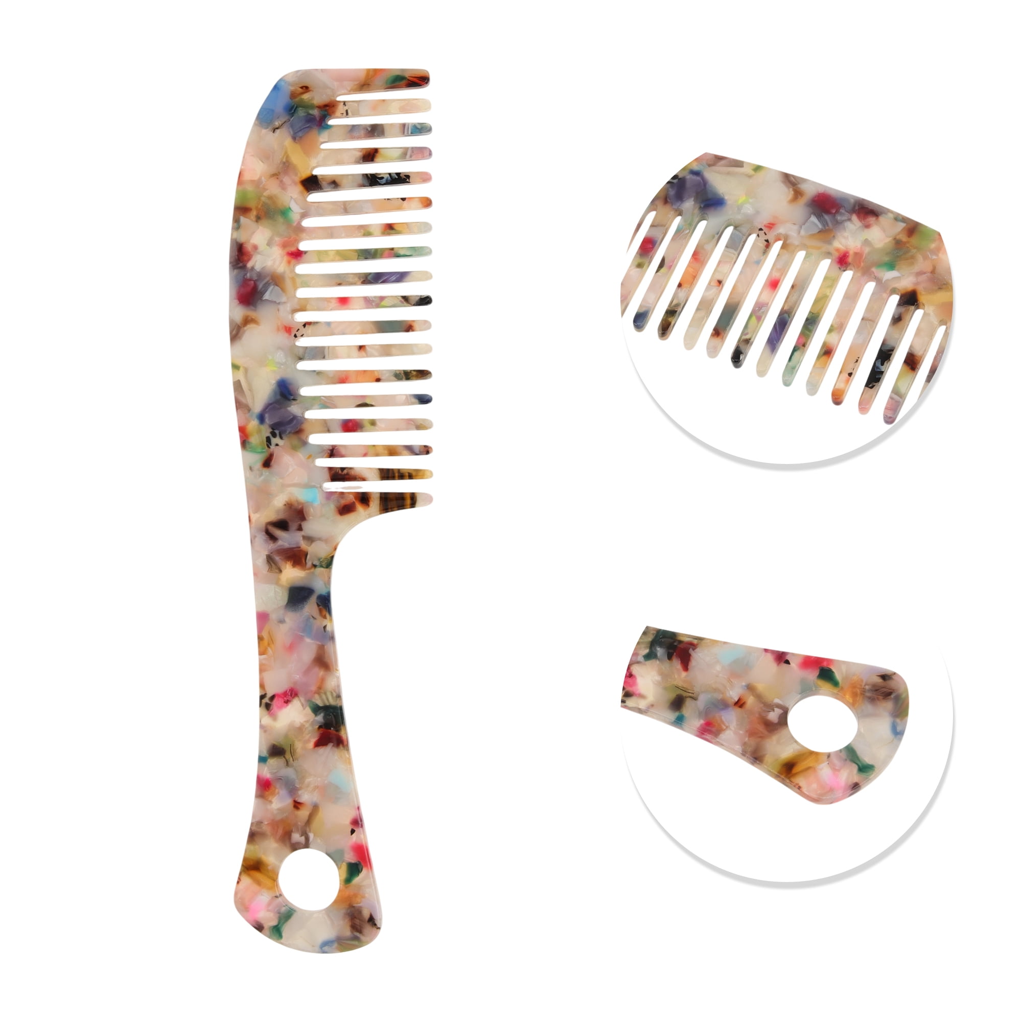 Unique Bargains 1 Pc Portable Long Handle Hair Comb for All Hair Types Styles Multicolor