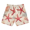 thumbnail image 7 of FORMRS Boys Swim Trunks Quick Dry Mesh Liner Boardshorts Sizes XS-XL, Beige Starfish, 7 of 7