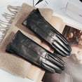 thumbnail image 5 of Winter Black Women's Gloves PU Leather Keep Warm Touch Screen Windproof Driving Guantes Autumn Business Female Guantes (Black,One Size), 5 of 7