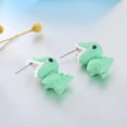 thumbnail image 3 of QQTDFG 1pair Cute Animal Bite Earring Cartoon Animal Earrings Tyrannosaurus Earrings-Green dinosaur, 3 of 6