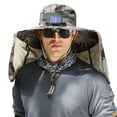 thumbnail image 1 of Maytalsory Innovative Sunshade Technology Solar Fan Summer Hat Sun Protection Fisherman Hat khaki 2, 1 of 6
