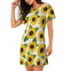 thumbnail image 2 of Disketp Sunflowers para Camisón Corto de Manga Corta para Mujeres, Camisón Cómodo con Escote Redondo, Bonito y Confortable, 2 of 6