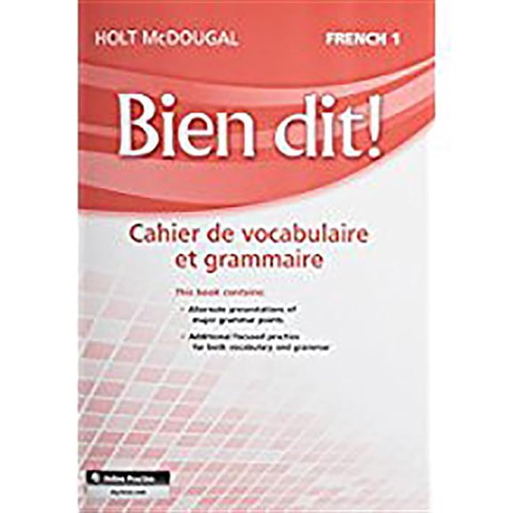 Bien Dit! Vocabulary and Grammar Workbook Student Edition Level 1a/1b/1, (Paperback)