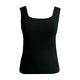 thumbnail image 5 of Kureaily Ladies Solid Color Square Neck Fitted Sleeveless Knit Top Backless Camisole Tank Top Basic Cotton Camisole, 5 of 5