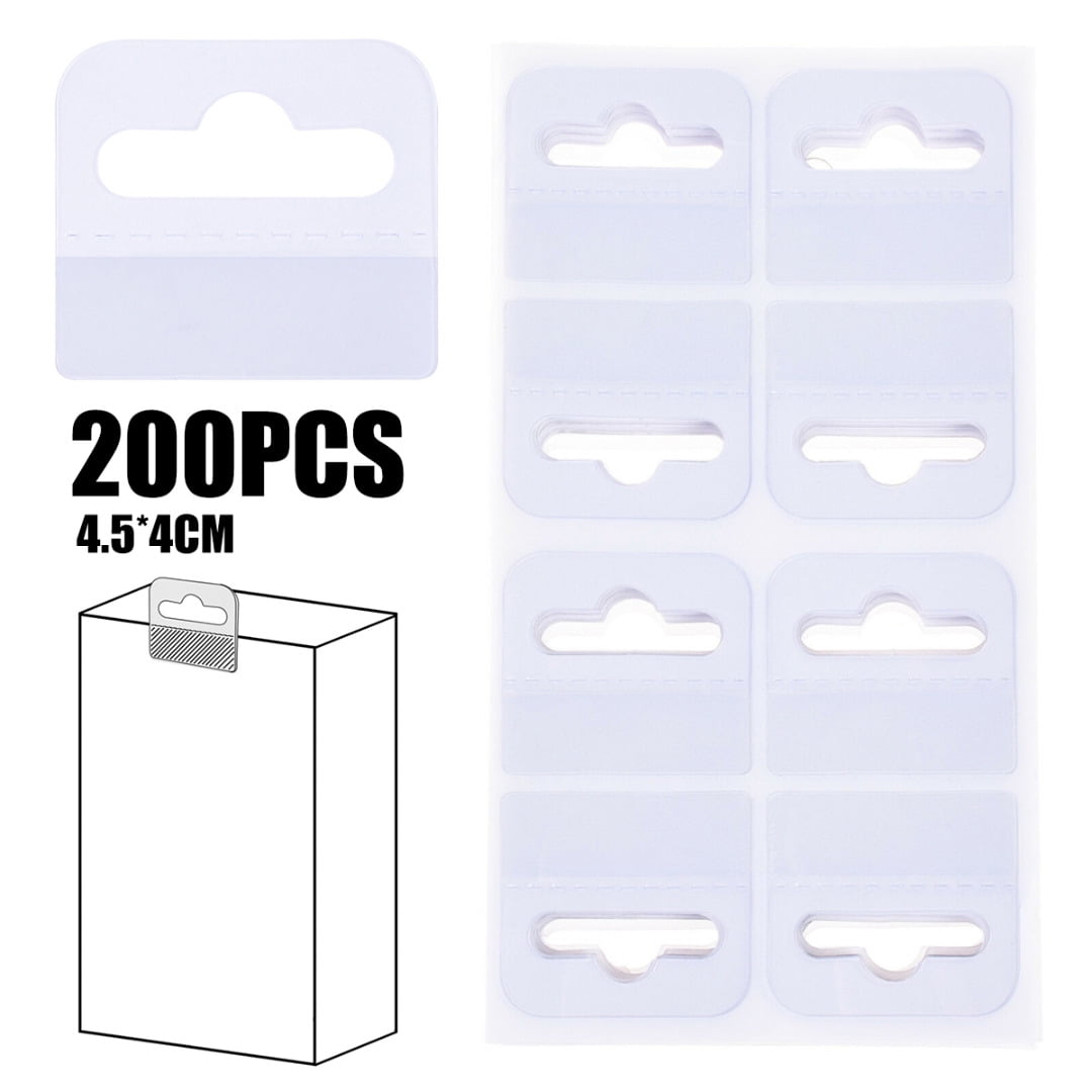 Details about   200Pcs Sticky Self Adhesive Sticker Tags Hook Retail Slot Display Hanging Tabs 