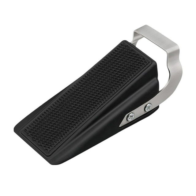Tope de puerta de silicona antideslizante, protección para el suelo, cuña antipellizcos para el hogar y la oficina. Negro