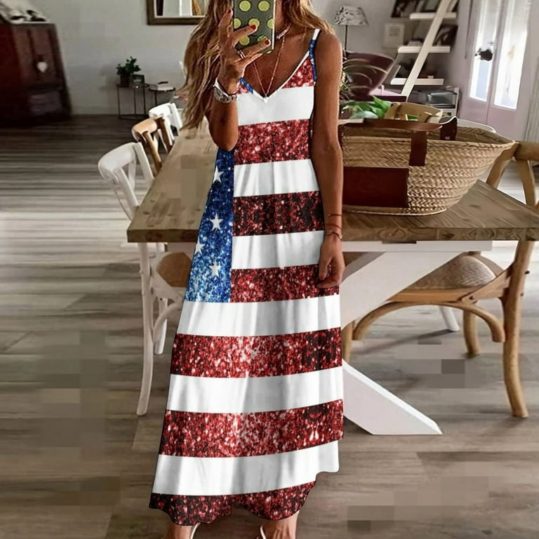 fitted lace wedding dress Sequin American Flag Theme Dress by BiBi – Krush Kandy main image 0