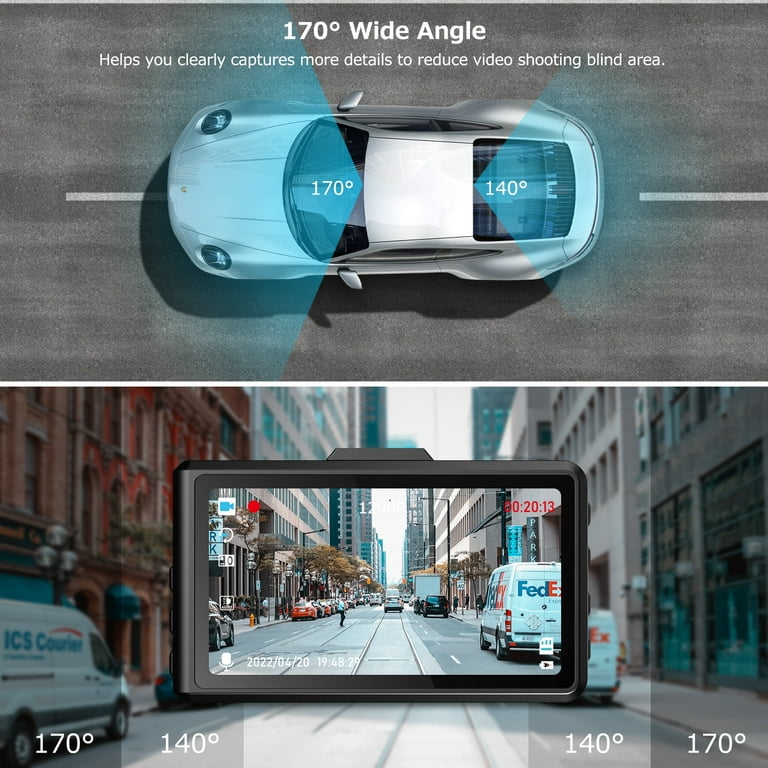 Cámara Dual para Autos Safe Drive Car Dash Cam con Pantalla Grande