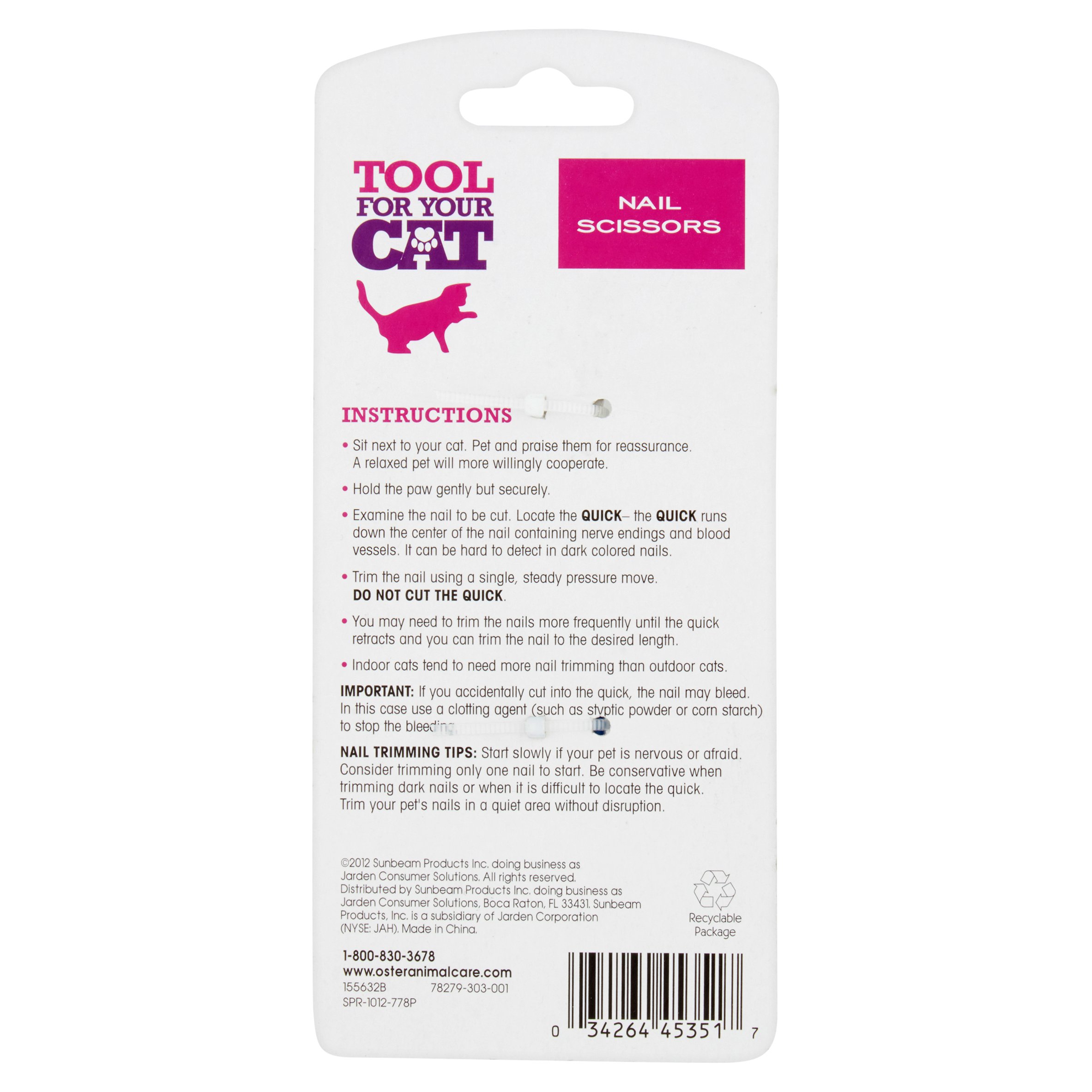 Oster Cut & Trim Cat Nail Scissors