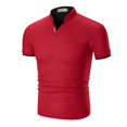 thumbnail image 2 of Summer Men Polo Shirts Turndown Collar Solid Color Fashion Short Sleeve Tops Mens Classic Stylish Casual Streetwear, 2 of 4