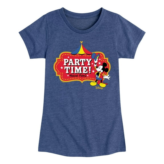 Disney - Birthday - Ring Master Mickey, Party Time Have Fun - Youth Girls Short Sleeve T-Shirt