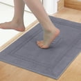 thumbnail image 2 of Unique Bargains Bath Rugs Reversible Cotton Spa Quick Dry Non Slip Bathroom Mat Gray, 2 of 7
