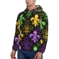 thumbnail image 3 of Fotbe Men's Hoodie with Mardi Gras1 Pattern - Kangaroo Pocket Pullover Hooded Sweatshirt, Perfect for Daily Wear, Travel, and Home-3X-Large, 3 of 7