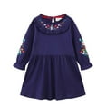 thumbnail image 2 of Godderr Baby Girl Dress,Toddler Girl Long Sleeved Embroidered Dress Kids Princess Dress for 2-8y, 2 of 7
