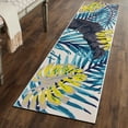 thumbnail image 6 of World Rug Gallery Contemporary Tropical Floral Leaves Non Slip Area Rug - BLUE 2'x7', 6 of 8