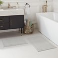 thumbnail image 2 of Arkwright 2 Piece 100% Cotton Bathroom Rug Set - High Absorbent Stylish Textured Woven Design Bath Mat, Slip Resistant Backing for Shower and Bathtub Floor, 17x24 & 20x32 in - Grey, 2 of 5