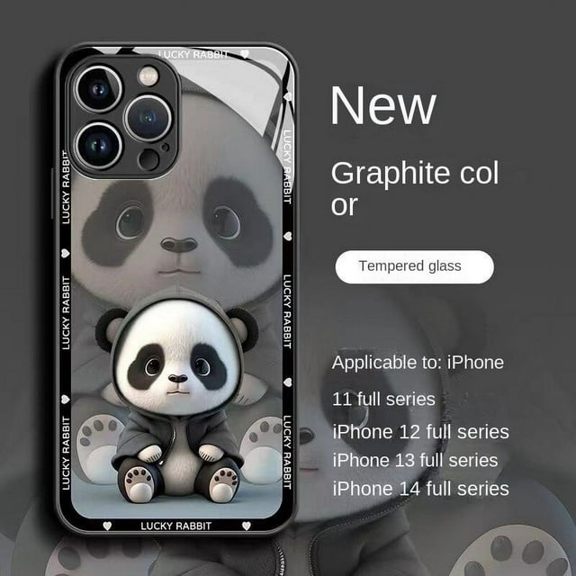 Premium Cartoon Cute Glass Phone Case for Apple iPhone 12, 12 Pro, 13, 13 Pro Max and 14