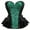 Black Green, variant on Corset Halloween Party Floral Pleated Trim Bustier Red XL