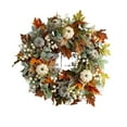 thumbnail image 2 of Artificial 13.77 inch Wreath Fall Maple Leaves Wreath,White Berry with White Pumpkin Wreath for Front Door Harvest Festival Window Wedding Autumn Outdoor Indoor Decor, 2 of 9