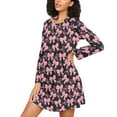 thumbnail image 3 of joogoo Pink Bows Women's Long Sleeve Nightgown Sleepwear L, 3 of 8