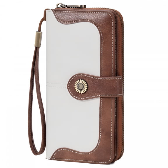 AOMRCOL Womens Wallet Rfid Blocking Large Capacity Bifold Leather Credit Card Holder with Zipper Pocket Purse Rfid Blocking Wallets for Women