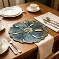 thumbnail image 6 of Placemats,13" Navy Floral Round Table Mats,Non-Slip Heat Resistant & Washable Table Decor Mats for Dining Dinner Holiday Decoration Tabletop Home Kitchen, 6 of 6