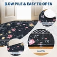 thumbnail image 2 of Garvee 2'x6' Floral Runner Rug Modern Print Bordered Carpet, Washable Rug Non Slip Indoor Floor Mat for Hallway Bedroom Kitchen, Black, 2 of 6