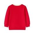 thumbnail image 4 of HILEELANGKids Christmas Sweatshirt, Cotton Pullover Top with Reindeer and Tree Print, Unisex Holiday Long Sleeve Shirt for Toddler Boys Girls 6Years (Red Snowflake Pattern), 4 of 8