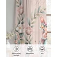 thumbnail image 6 of Easter Bunny Sheer Curtains 63 Inch Length 2 Panels Set for Living Room/Bedroom, Cute Pink Rabbit Rose Flowers Pastoral Botanical Kitchen Curtains Grommet Curtains Window Treatments 42"x63"x2, 6 of 7
