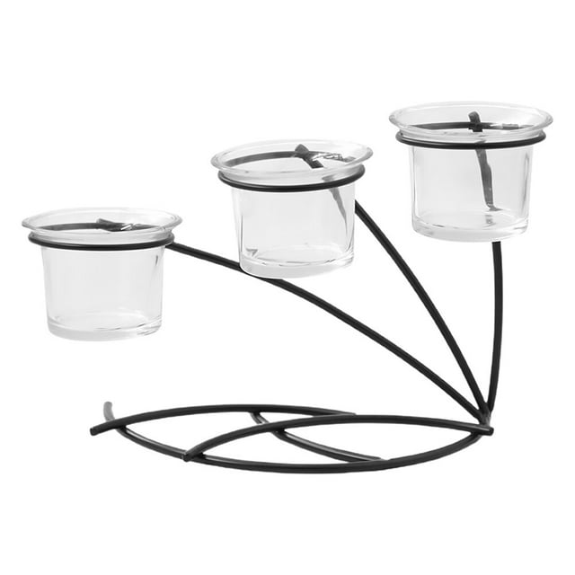 MasteelfCA 1Pc New Year Iron Candlestick Candleholder Dinner Decor Black