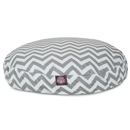UPC: 0788995508274 | Majestic Pet | Chevron Round Pet Bed For Dogs  Removable Cover  Gray  Medium