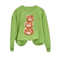 thumbnail image 3 of Uootdi Gift Womens Sweatshirts Crew Neck Halloween Stacked Pumpkin Graphic Print Long Sleeve Oversized Fit Casual Pullover Tops, 3 of 6