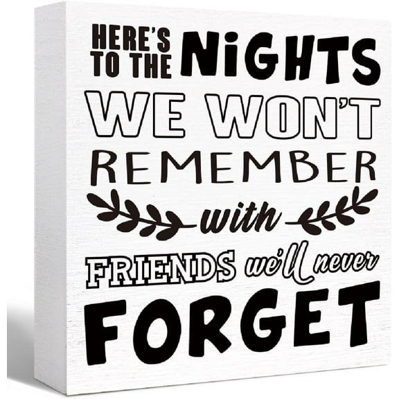 Camping Decor Funny Camping Sign Rustic Here'S To The Nights We Won'T Remember Wood Block Sign Home Camper Decor,Camper Decorations Accessories For Inside,Camping Gifts 5x5 Inch