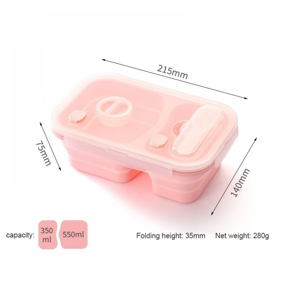 Brand Clearance! Collapsible Silicone Bento Box—Compartment Eco Silicone Collapsible  Bento Lunch Box Kit-BPA Free, Safe in Microwave, Dishwasher & Freezer 