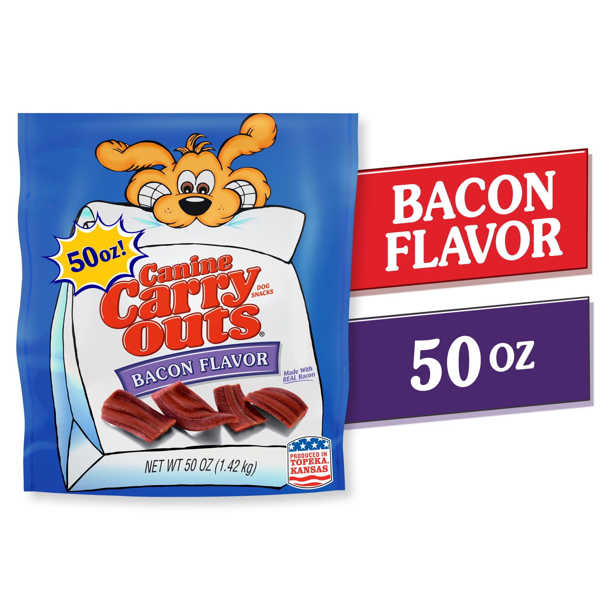 Canine Carry Outs Bacon Flavor Dog Snacks, 50-Ounce - image 3 of 3