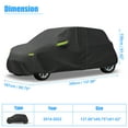 thumbnail image 5 of Unique Bargains Black Truck Car Cover Outdoor Waterproof Sun Rain Wind Snow Protection for Smart Forfour 2014-2022, 5 of 6