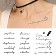 thumbnail image 2 of Tatuajes adhesivos con frases cortas en inglés, simulación de tatuaje, resistentes al agua y de larga duración, para mujer, pecho, muñeca, jugo herbal para chica sexy, no lavable., 2 of 6