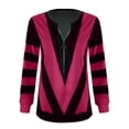 thumbnail image 3 of Bellella Tee-Shirt Femme Col en V Manches Longues T-shirt Chic Rayé Hauts Pull de Travail Violet Rouge TG, 3 of 6