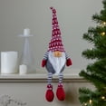 thumbnail image 2 of 24 "Gris et Rouge Souriant Jambe Décoration de Noël Gnome, 2 of 2