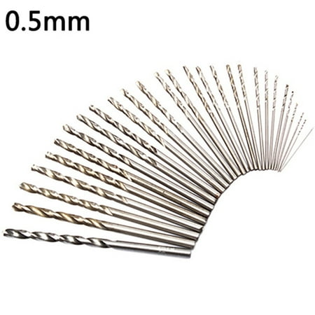 

Yesbay 10Pcs 0.3mm-3mm Mini Micro HSS Spiral Twist Drill Bit Drilling Tool Set 0.5MM