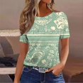 thumbnail image 2 of Women's Summer Tops 2025 Crew Neck Short Sleeve Loose Fit Casual Blouses Trendy Printed Tees Dressy for Seniors, 2 of 4