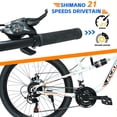 thumbnail image 6 of Ambifirner 26 Inch Mountain Bike for Men & Women with 21-Speeds & Full Suspension Steel Frame, Alloy Rims, Disc Brakes For All Terrains, Men & Women, Multiple Colors, 6 of 9